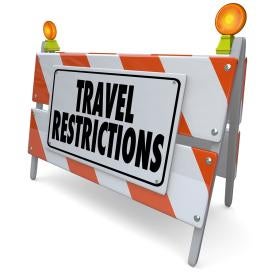 Travel restriction road sign
