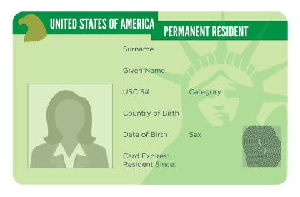 blank green card