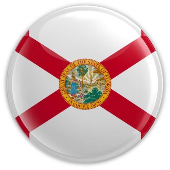 Official Florida state flag badge button
