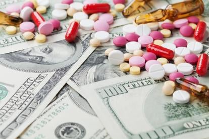 pills and money, drug prices