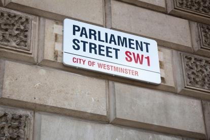 UK parliament street where labor laws are legislated
