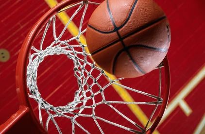 hoop, court, net, basketball