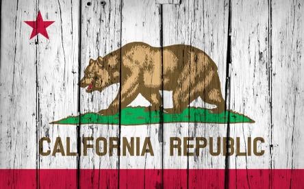 california state flag in wood