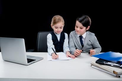 Children working with a laptop