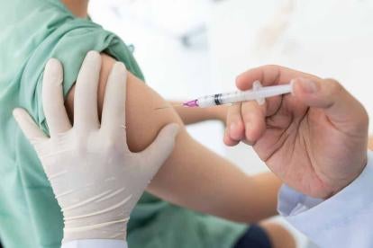 Person getting a covid vaccine