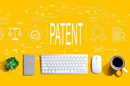 Patent on Yellow with a Keyboard