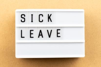 Sick Leave lighted sign