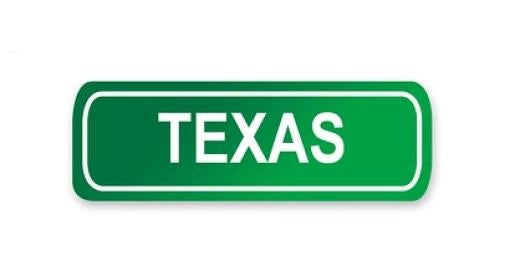 Texas Road Sign Green and White
