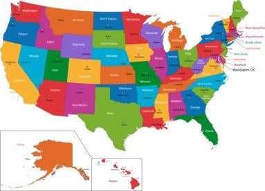 Map, USA