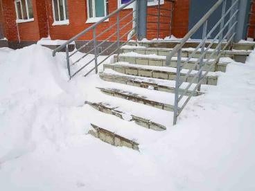Texas Snow on Stairs