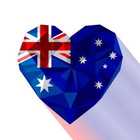 Australia Flag in a Heart Shape