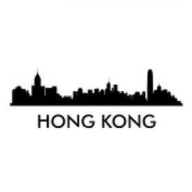 black cityscape silhouette of Hong Kong