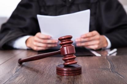 plaintiff lacking standing in court action, gavel, judge