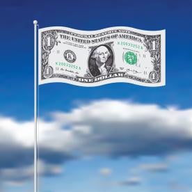 US Dollar up the flagpole