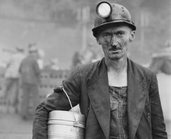 coal miner, black, white