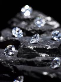 Layers of coal, diamonds