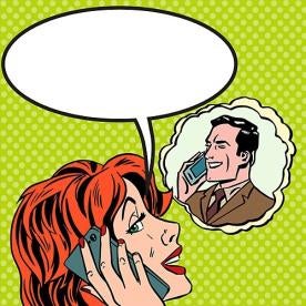 Speech bubble, man and woman, communications
