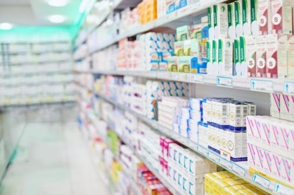 pharmacy shelves