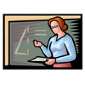 Professor, Teacher at Chalkboard