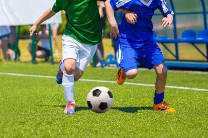 players, field, soccer, ball