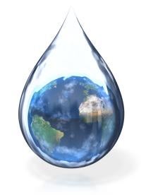 water droplet with the whole earth inside