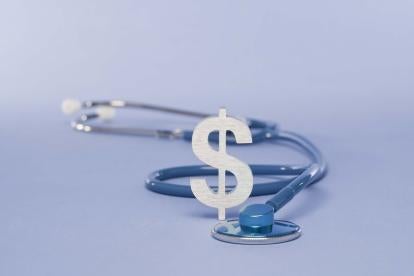stethoscope with $ sign, money in medicine