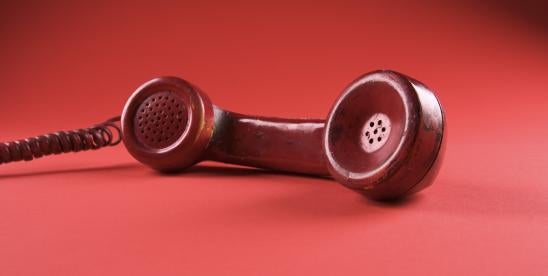 red landline phone 