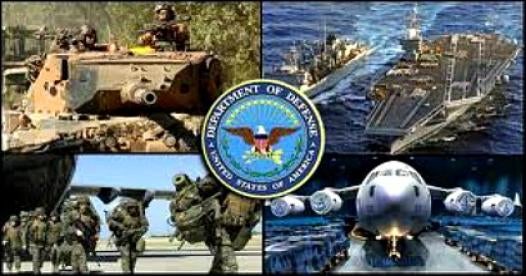 DOD logo, images of military