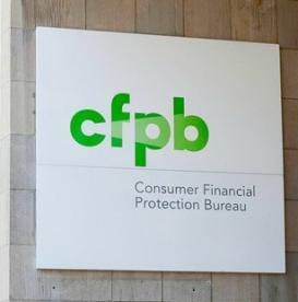 CFPB Consumer Financial Protection Bureau sign