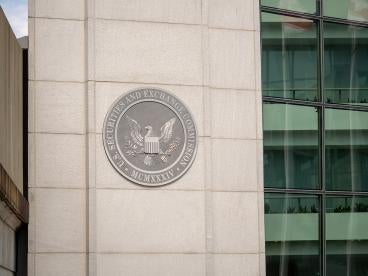 Securities & Exchange Committee seal on the building in DC