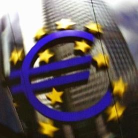 Euro money symbol, European Union EU stars