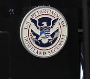 Department of Homeland Security DHS seal on desk