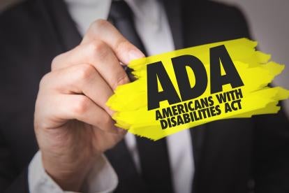 ADA Disabilities Act on Yellow