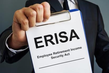 ERISA Sign on a clipboard