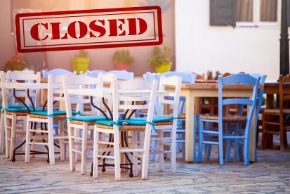 closed restaurant due to pandemic