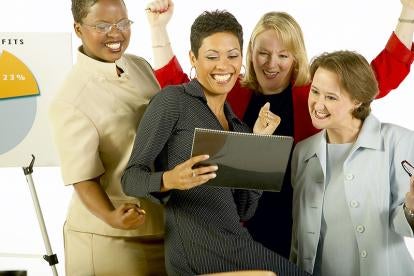 group of happy diverse businesswomen celebrating the latest California Employee friendly laws
