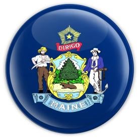 Maine state flag button, a-yerp