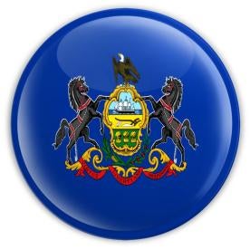 Pennsylvania flag button