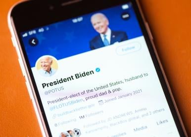 President Joe Biden on his own legitimate Twitter account