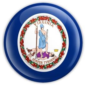 Virginia State Seal Flag button