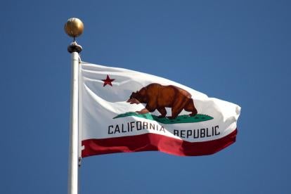 California Flag in Blue Sky