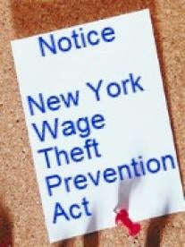 Note with NY Wage Theft Prevention Act - Labor Law