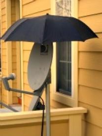 Dish Satellite under Umbrella