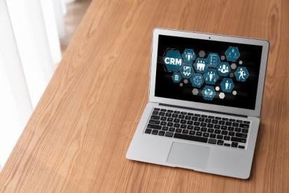 CRM on Laptop CRM usage at law firms