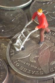 coins, construction worker