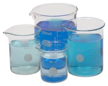 beakers with water 