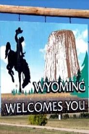 Wyoming Welcome sign fintech