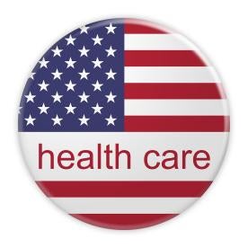 healthcare badge button, marketplace, trump