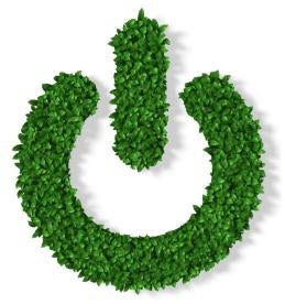 green power button, clean energy, california