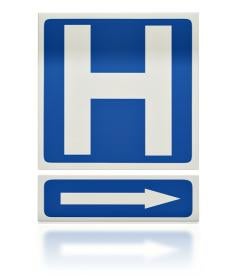 hospital sign and arrow, seventh circuit